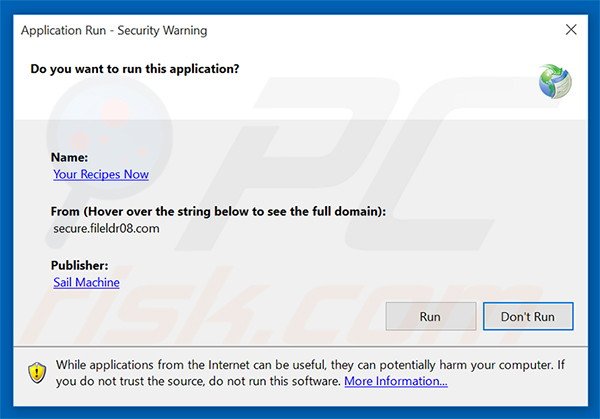 Official Your Recipes Now browser hijacker installation setup