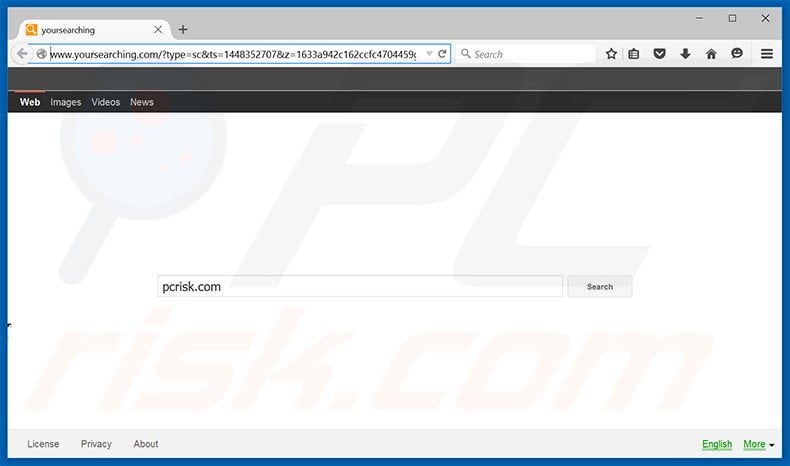 yoursearching.com browser hijacker