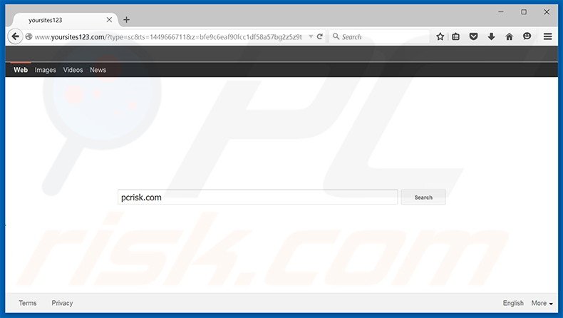 yoursites123.com browser hijacker