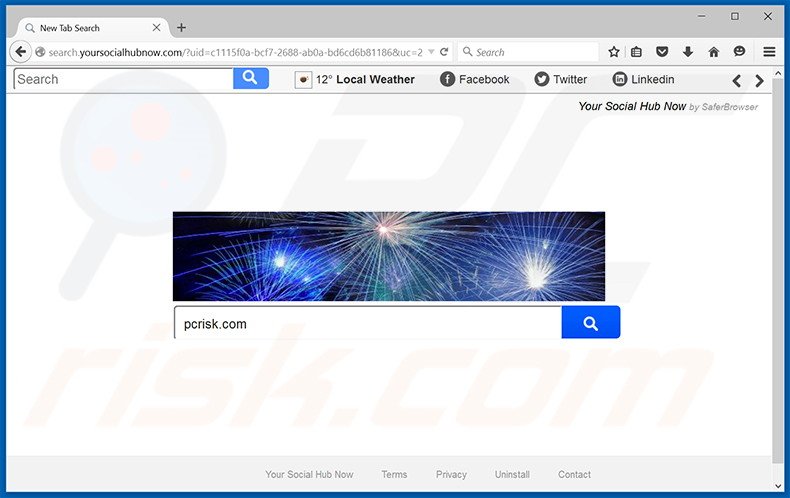 search.yoursocialhubnow.com browser hijacker