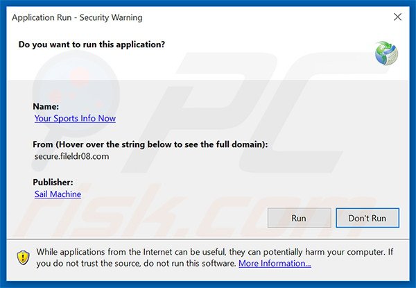 Official Your Sports Info Now browser hijacker installation setup