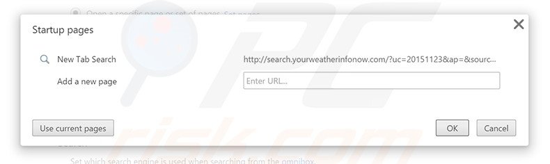 Removing search.yourweatherinfonow.com from Google Chrome homepage