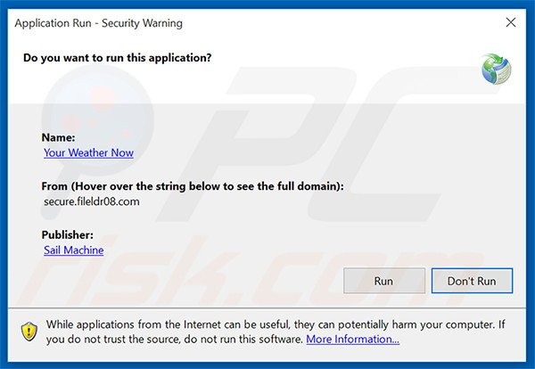 Official Your Weather Now browser hijacker installation setup