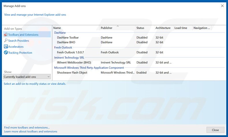 Removing ZX Player ads from Internet Explorer step 2