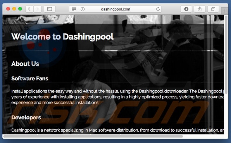 Website used to promote search.dashingpool.com browser hijacker
