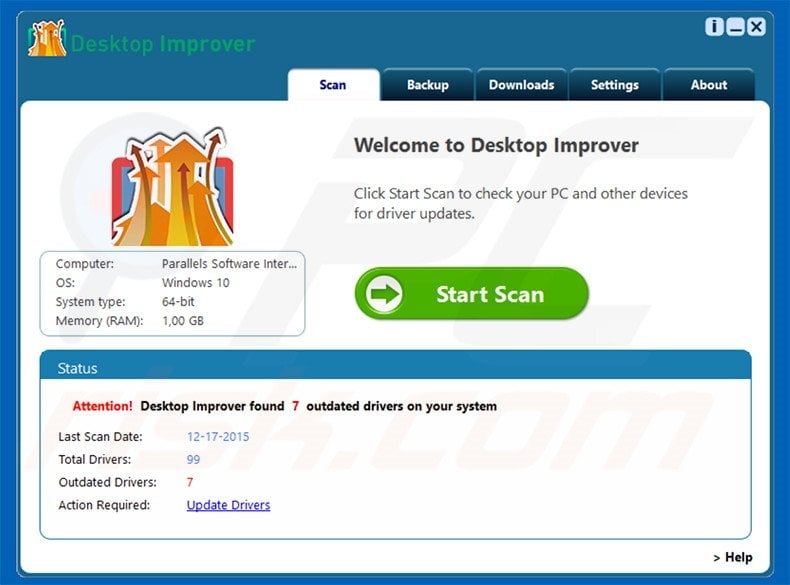 Potentially unwanted program Desktop Improver