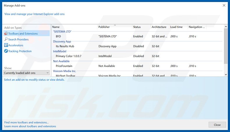 Removing Driver Restore ads from Internet Explorer step 2