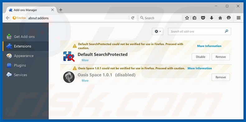 Removing safepage.easyfiletool.com related Mozilla Firefox extensions