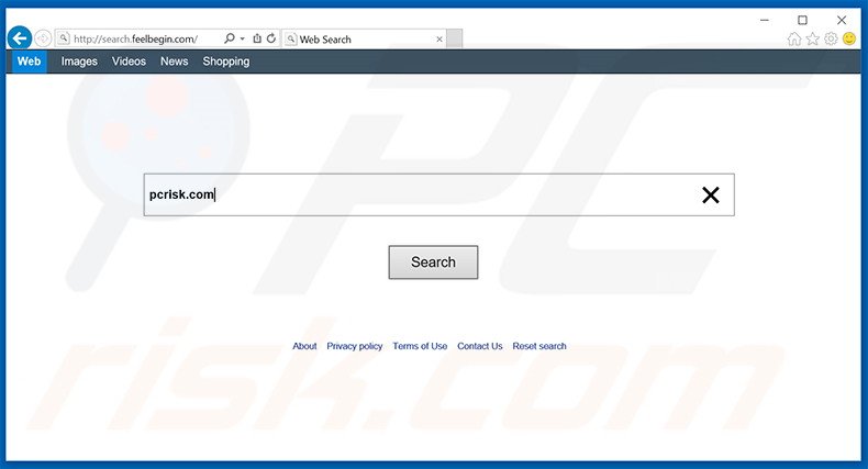 search.feelbegin.com browser hijacker on a Mac computer