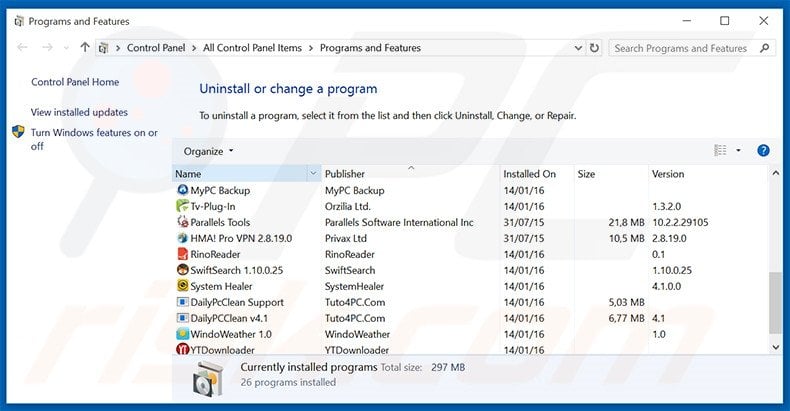 mgid adware uninstall via Control Panel