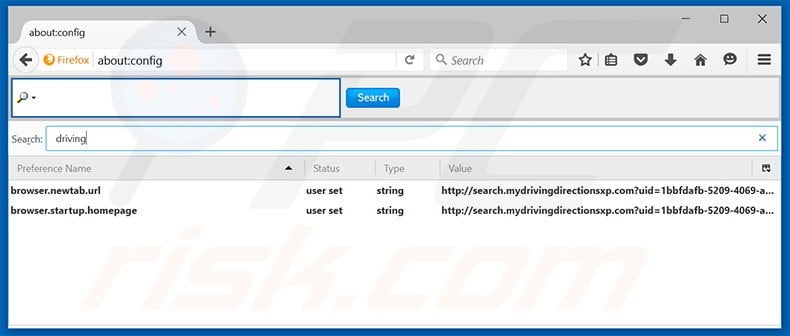 Removing search.mydrivingdirectionsxp.com from Mozilla Firefox default search engine