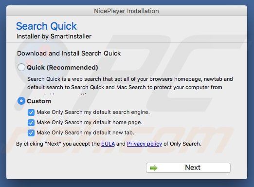 only-search.com browser hijacker installer OSX