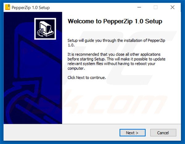 Official PepperZip installation set-up