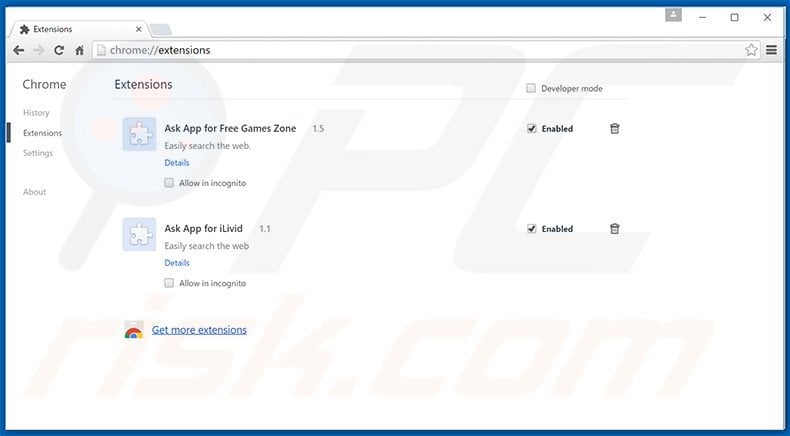 Removing Positive ads from Google Chrome step 2