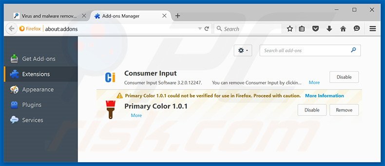 Removing Positive ads from Mozilla Firefox step 2