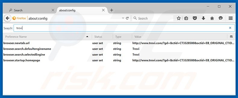 Removing trovi.com from Mozilla Firefox default search engine