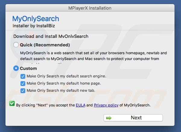 Delusive installer used to promote search-quick.com
