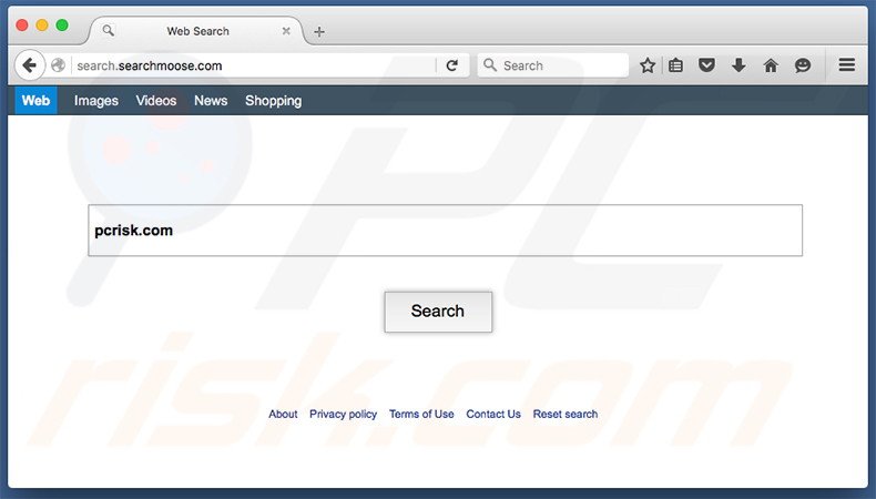 search.searchmoose.com browser hijacker on a Mac computer