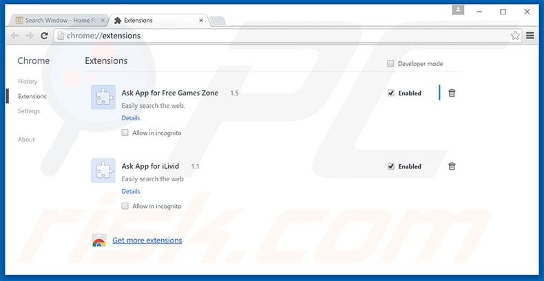 Removing search.so-v.com related Google Chrome extensions