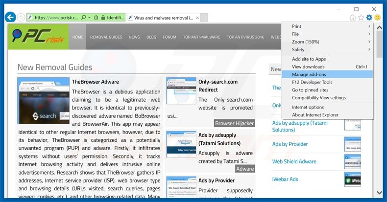 selection tools adware removal from Internet Explorer step 1