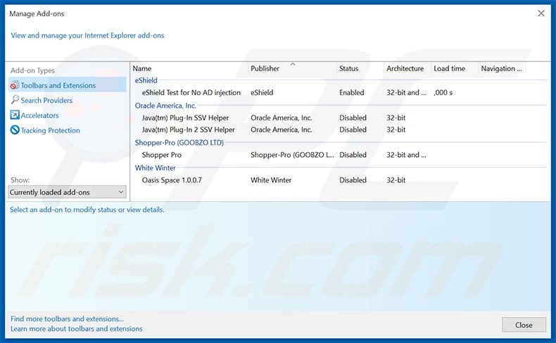 Removing snjsearch.com related Internet Explorer extensions