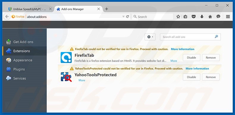 Removing Spyware Clear ads from Mozilla Firefox step 2