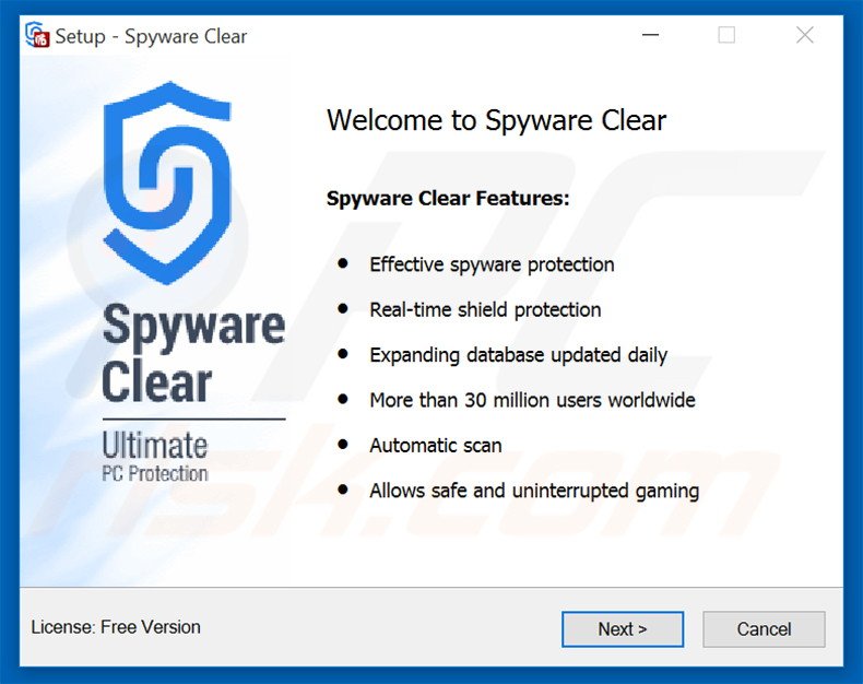 Spyware Clear installation setup