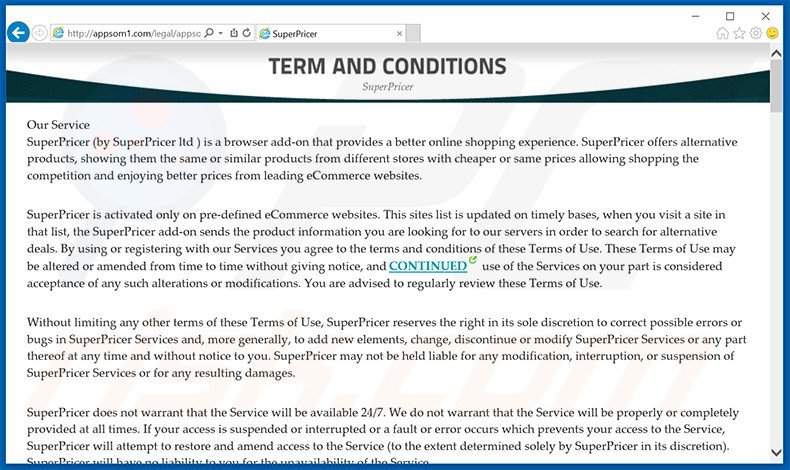 SuperPricer adware