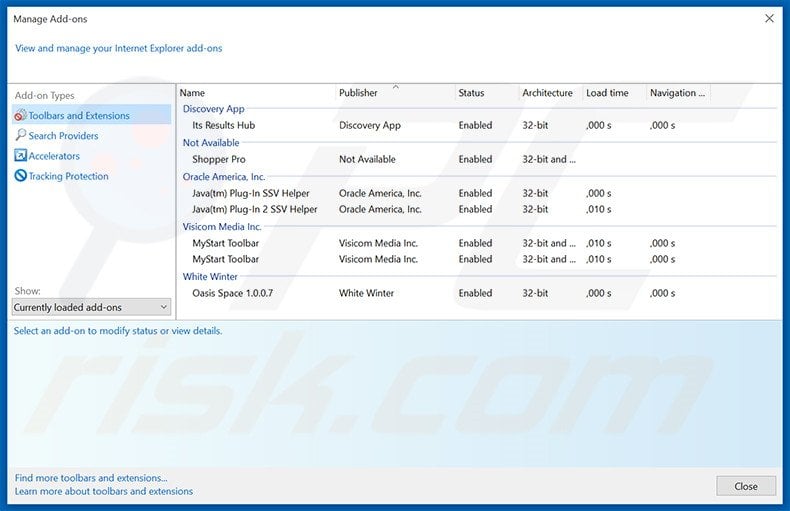 Removing Taboola ads from Internet Explorer step 2