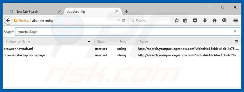 Removing search.yourpackagesnow.com from Mozilla Firefox default search engine