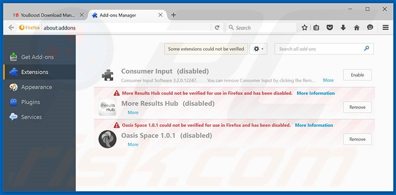 Removing Aurora Browser ads from Mozilla Firefox step 2