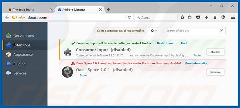 Removing Book Source ads from Mozilla Firefox step 2