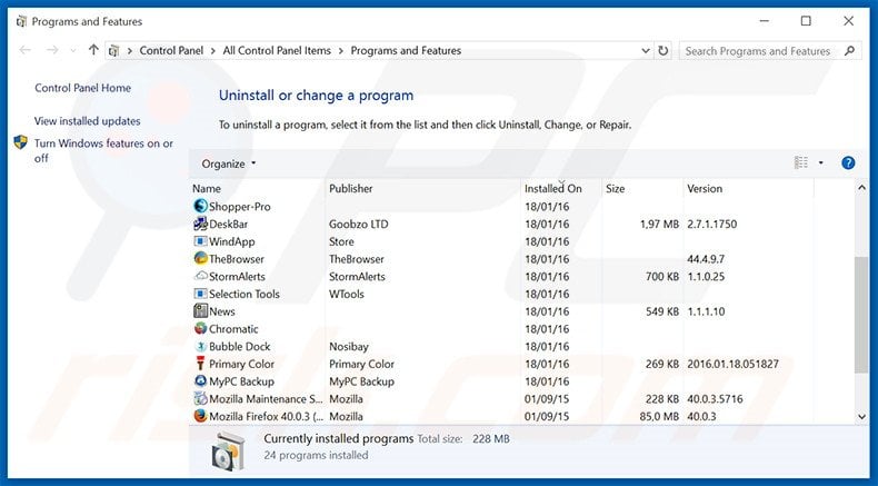 CoupontasticOffers adware uninstall via Control Panel