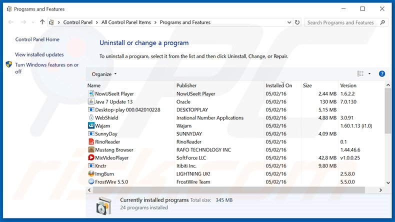 Customer Promos adware uninstall via Control Panel