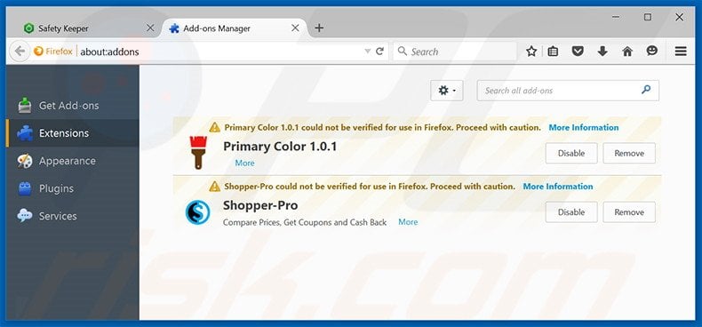 Removing Dealnj ads from Mozilla Firefox step 2