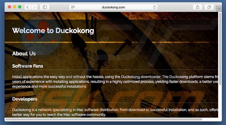 Dubious website used to promote search.duckokong.com