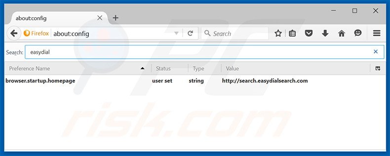 Removing search.easydialsearch.com from Mozilla Firefox default search engine
