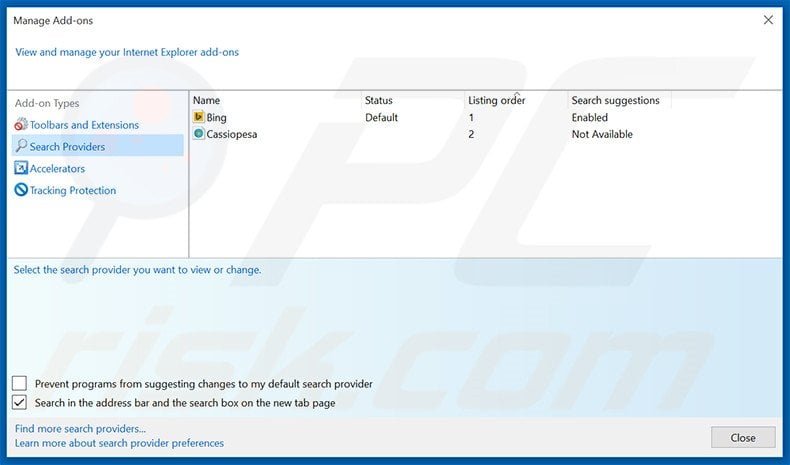 Removing search.easydialsearch.com from Internet Explorer default search engine