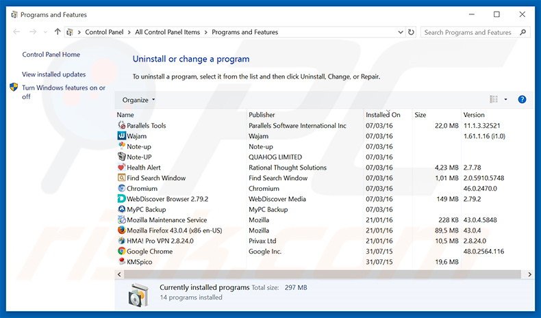 search.easydialsearch.com browser hijacker uninstall via Control Panel