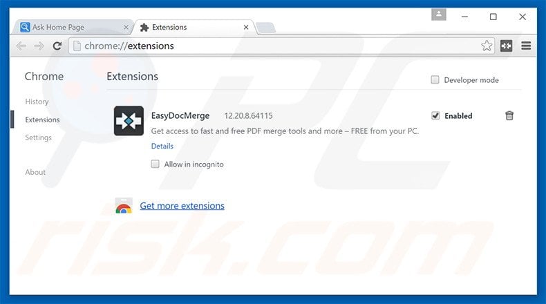Removing EasyDocMerge related Google Chrome extensions
