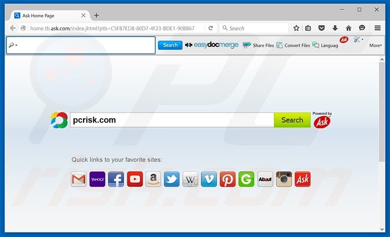 EasyDocMerge browser hijacker