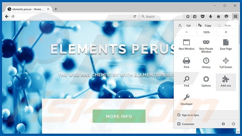 Removing Elements Peruse ads from Mozilla Firefox step 1