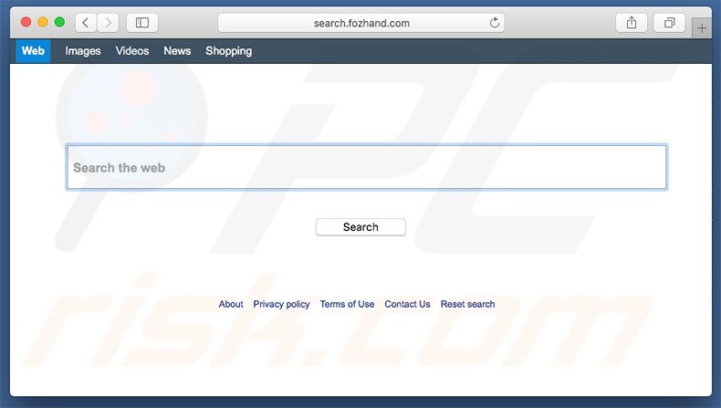 search.fozhand.com browser hijacker on a Mac computer