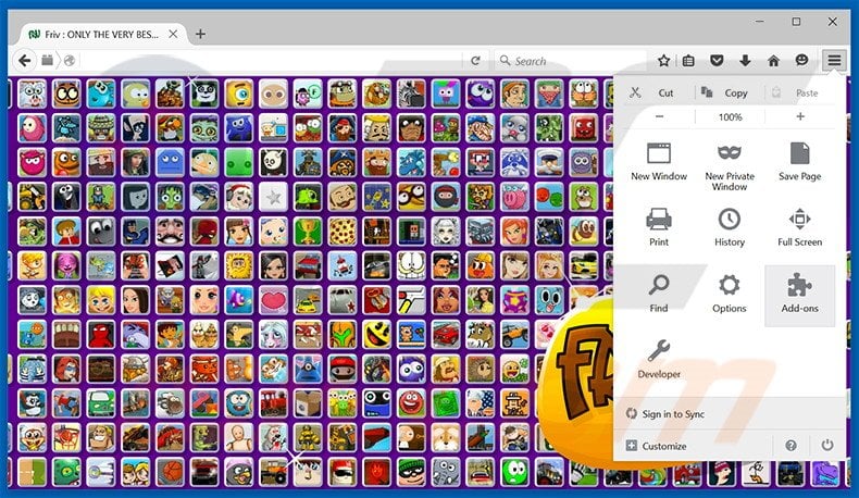 Removing Friv Launcher ads from Mozilla Firefox step 1