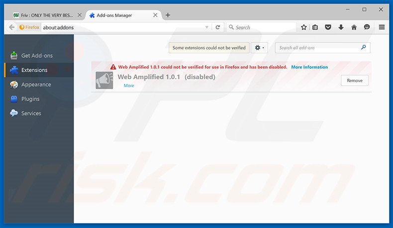 Removing Friv Launcher ads from Mozilla Firefox step 2