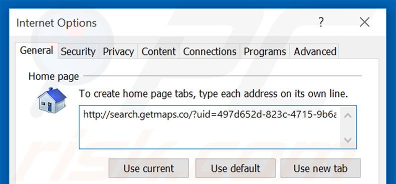 Removing search.getmaps.co from Internet Explorer homepage