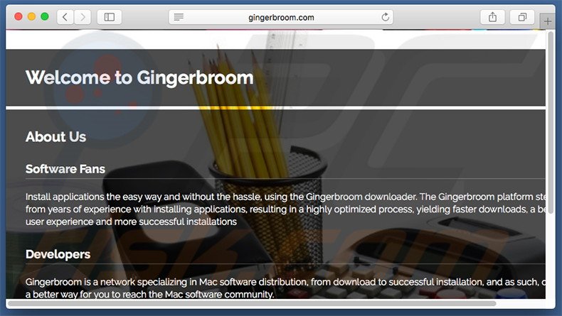 Dubious website used to promote search.gingerbroom.com