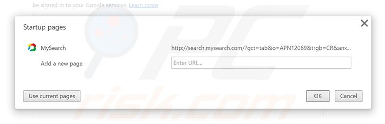 Removing search.mysearch.com from Google Chrome homepage