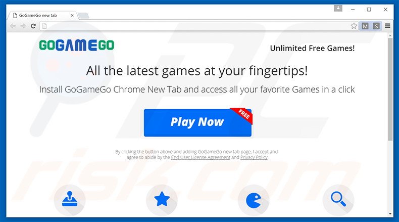 GoGameGo browser hijacker promoting website