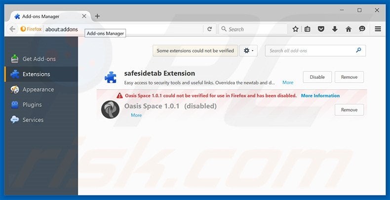 Removing gold-page.com related Mozilla Firefox extensions